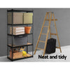 1.8M 5-Shelves Steel Warehouse Shelving Racking Garage Storage Rack Black Deals499