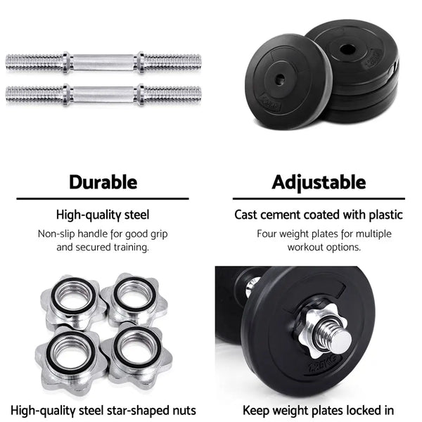 10KG Dumbbells Dumbbell Set Weight Training Plates Home Gym Fitness Exercise Deals499