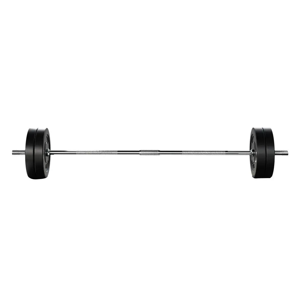 28KG Barbell Weight Set Plates Bar Bench Press Fitness Exercise Home Gym 168cm Deals499