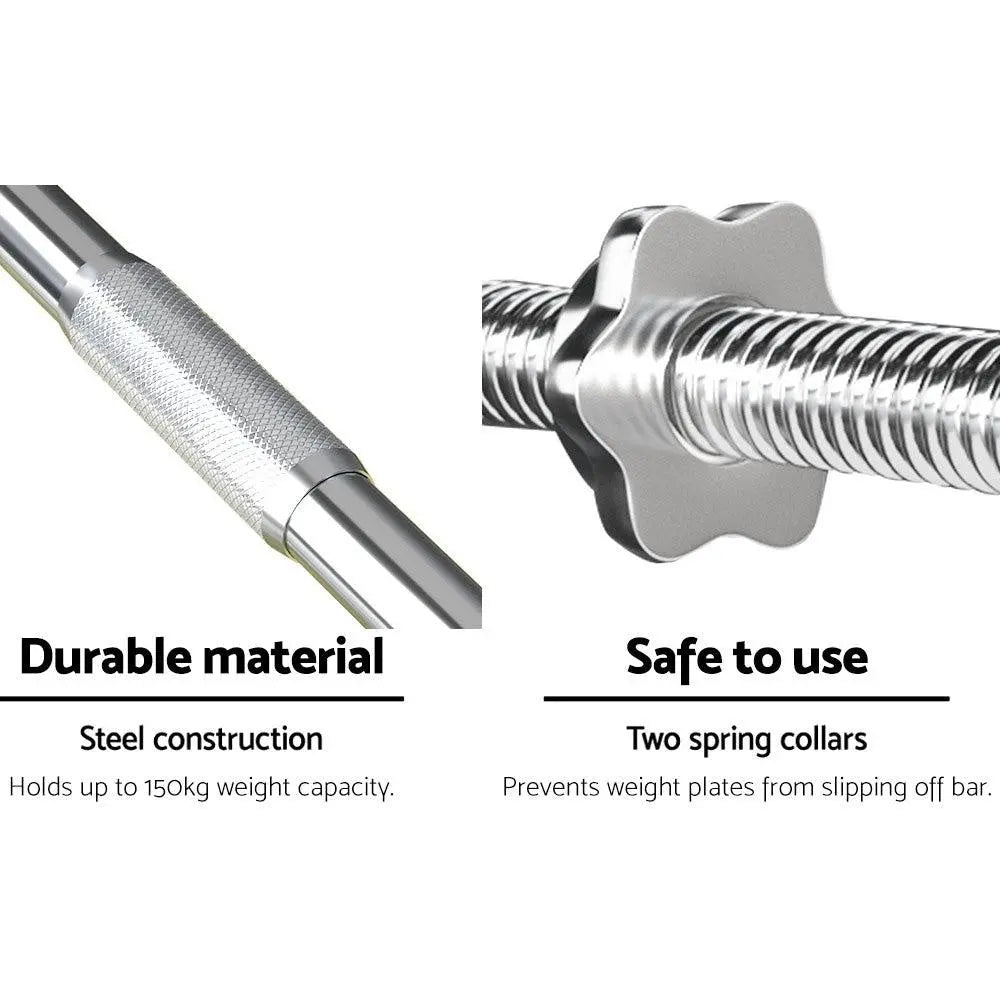 28KG Barbell Weight Set Plates Bar Bench Press Fitness Exercise Home Gym 168cm Deals499