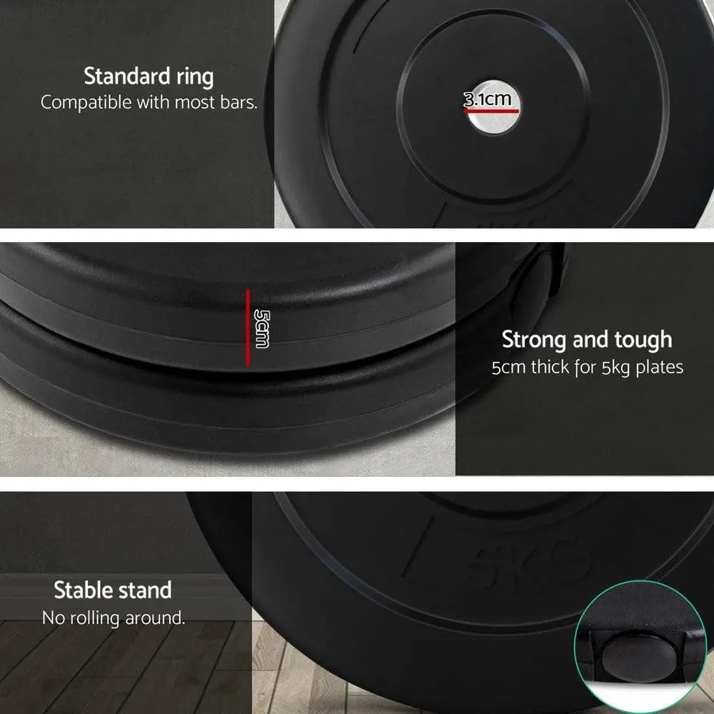 28KG Barbell Weight Set Plates Bar Bench Press Fitness Exercise Home Gym 168cm Deals499