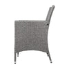 3 Piece Wicker Outdoor Chair Side Table Furniture Set - Grey Deals499