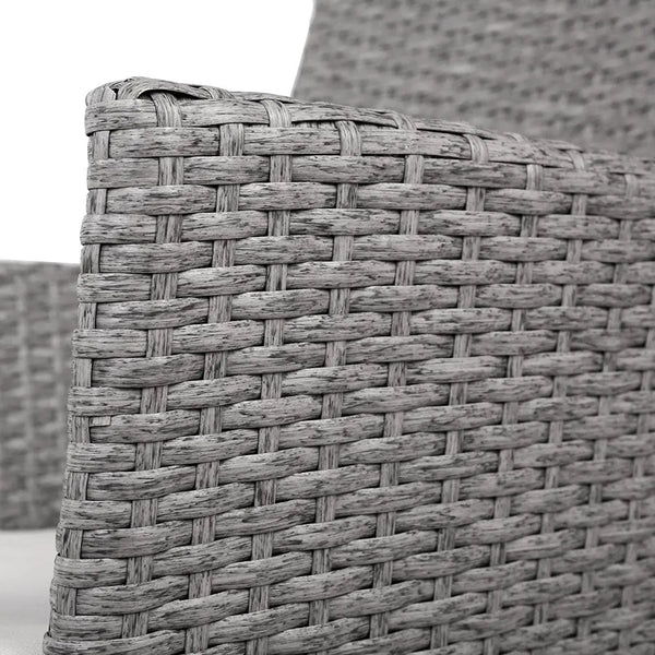 3 Piece Wicker Outdoor Chair Side Table Furniture Set - Grey Deals499