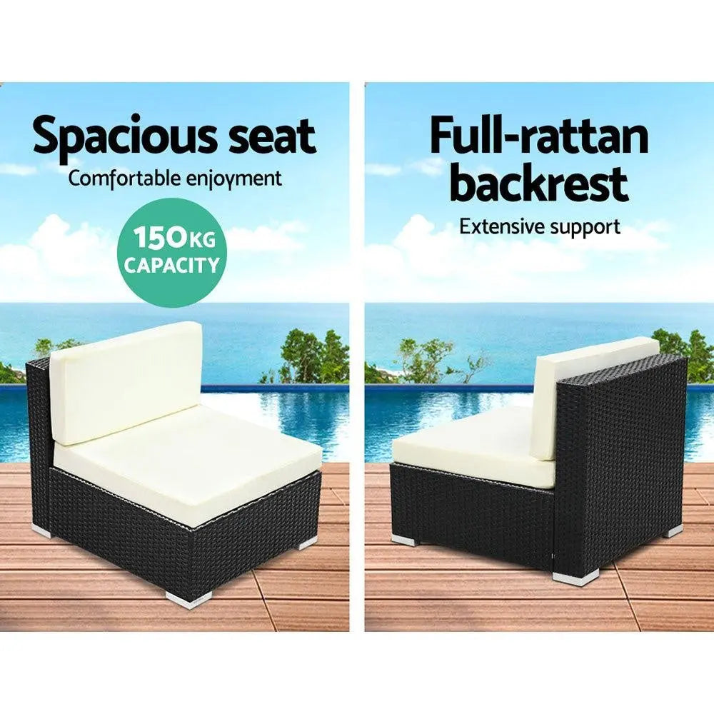 3PC Gardeon Outdoor Furniture Sofa Set Wicker Rattan Garden Lounge Chair Setting Deals499