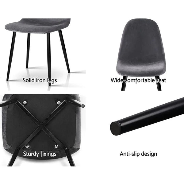 4 X Artiss Dining Chairs Dark Grey Deals499