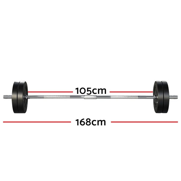 48KG Barbell Weight Set Plates Bar Bench Press Fitness Exercise Home Gym 168cm Deals499