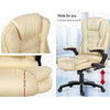 8 Point PU Leather Reclining Massage Chair - Beige Deals499