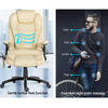 8 Point PU Leather Reclining Massage Chair - Beige Deals499