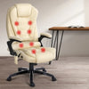 8 Point PU Leather Reclining Massage Chair - Beige Deals499