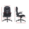 8 Point PU Leather Reclining Massage Chair - Black Deals499