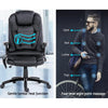 8 Point PU Leather Reclining Massage Chair - Black Deals499