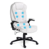 8 Point PU Leather Reclining Massage Chair - White Deals499
