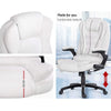 8 Point PU Leather Reclining Massage Chair - White Deals499