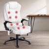 8 Point PU Leather Reclining Massage Chair - White Deals499