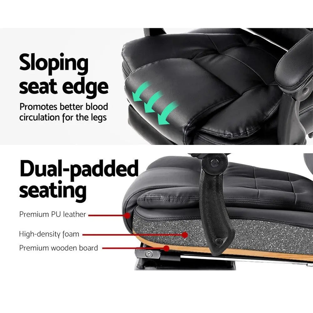 8 Point Reclining Massage Chair - Black Deals499