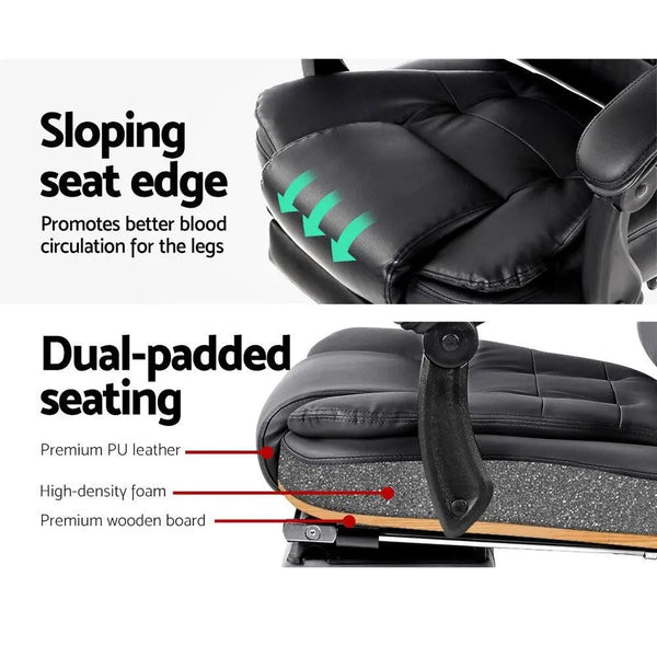 8 Point Reclining Massage Chair - Black Deals499