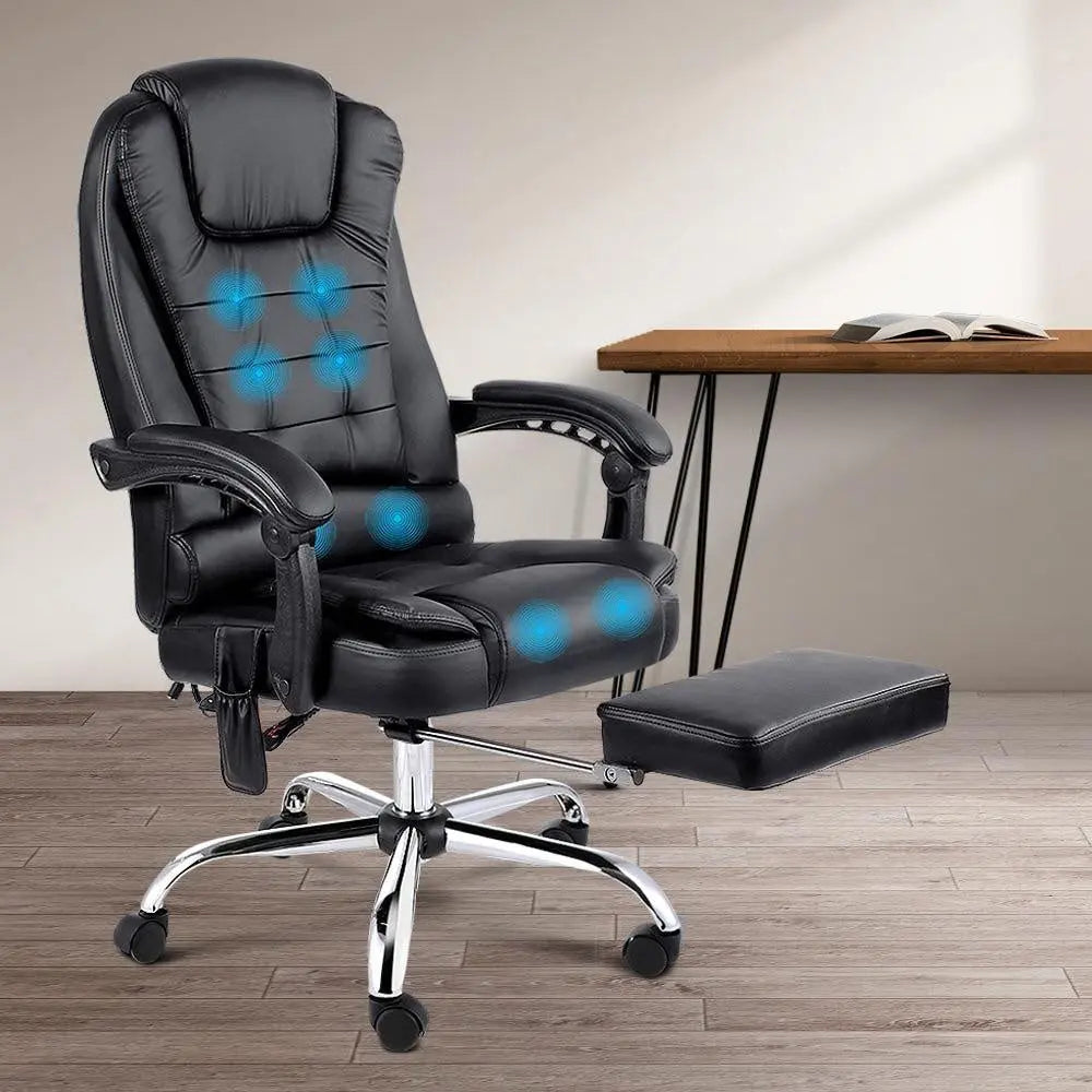 8 Point Reclining Massage Chair - Black Deals499
