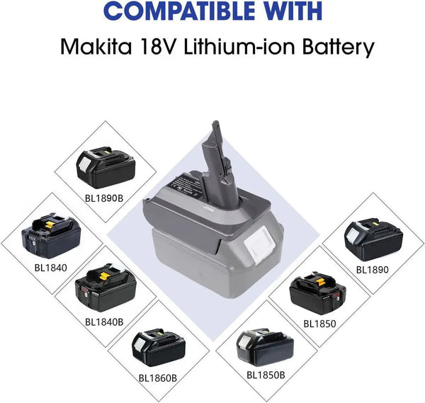 Makita 18V To Dyson V7 & V8 Battery Converter / Adapter from Deals499 at Deals499