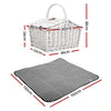 Alfresco 2 Person Picnic Basket Baskets White Deluxe Outdoor Corporate Blanket Park Deals499