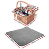 Alfresco 4 Person Picnic Basket Set Basket Outdoor Insulated Blanket Deluxe Deals499