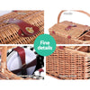 Alfresco 4 Person Picnic Basket Set Basket Outdoor Insulated Blanket Deluxe Deals499