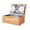 Alfresco 4 Person Picnic Basket Wicker Set Baskets Outdoor Insulated Blanket Navy Deals499