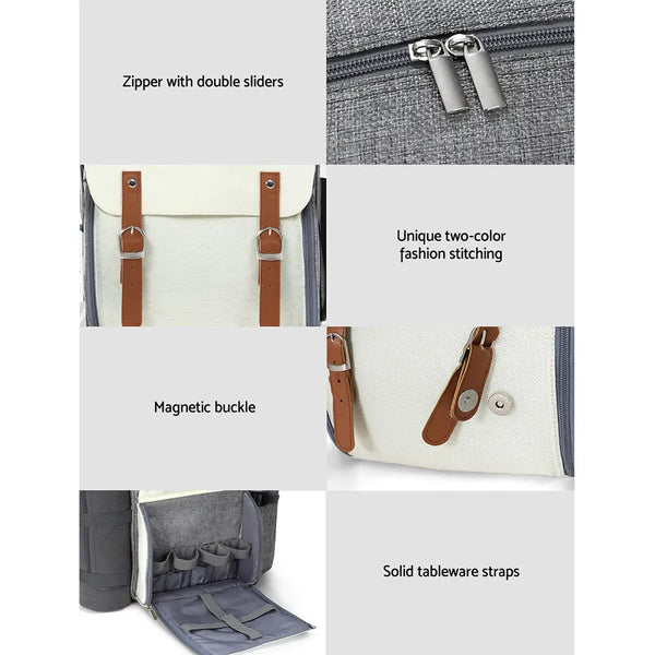 Alfresco Picnic Basket Backpack Set Cooler Bag 4 Person Outdoor Insulated Liquor Deals499