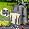 Alfresco Picnic Basket Backpack Set Cooler Bag 4 Person Outdoor Insulated Liquor Deals499
