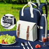 Alfresco Picnic Basket Backpack Set Cooler Bag 4 Person Outdoor Liquor Blue Deals499