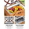 Alfresco Picnic Basket Set Wooden Cooler Bag 4 Person Outdoor Insulated Liquor Deals499