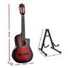 Alpha 34" Inch Guitar Classical Acoustic Cutaway Wooden Ideal Kids Gift Children 1/2 Size Red with Capo Tuner Deals499