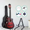 Alpha 34" Inch Guitar Classical Acoustic Cutaway Wooden Ideal Kids Gift Children 1/2 Size Red with Capo Tuner Deals499