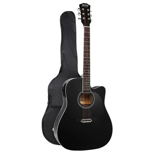 Alpha 41" Inch Electric Acoustic Guitar Wooden Classical Full Size EQ Bass Black Deals499