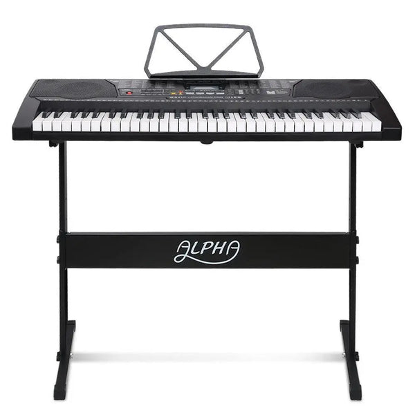 Alpha 61 Key Lighted Electronic Piano Keyboard LCD Electric w/ Holder Music Stand Deals499