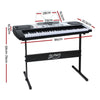 Alpha 61 Keys Electronic Piano Keyboard LED Electric Silver with Music Stand for Beginner Deals499