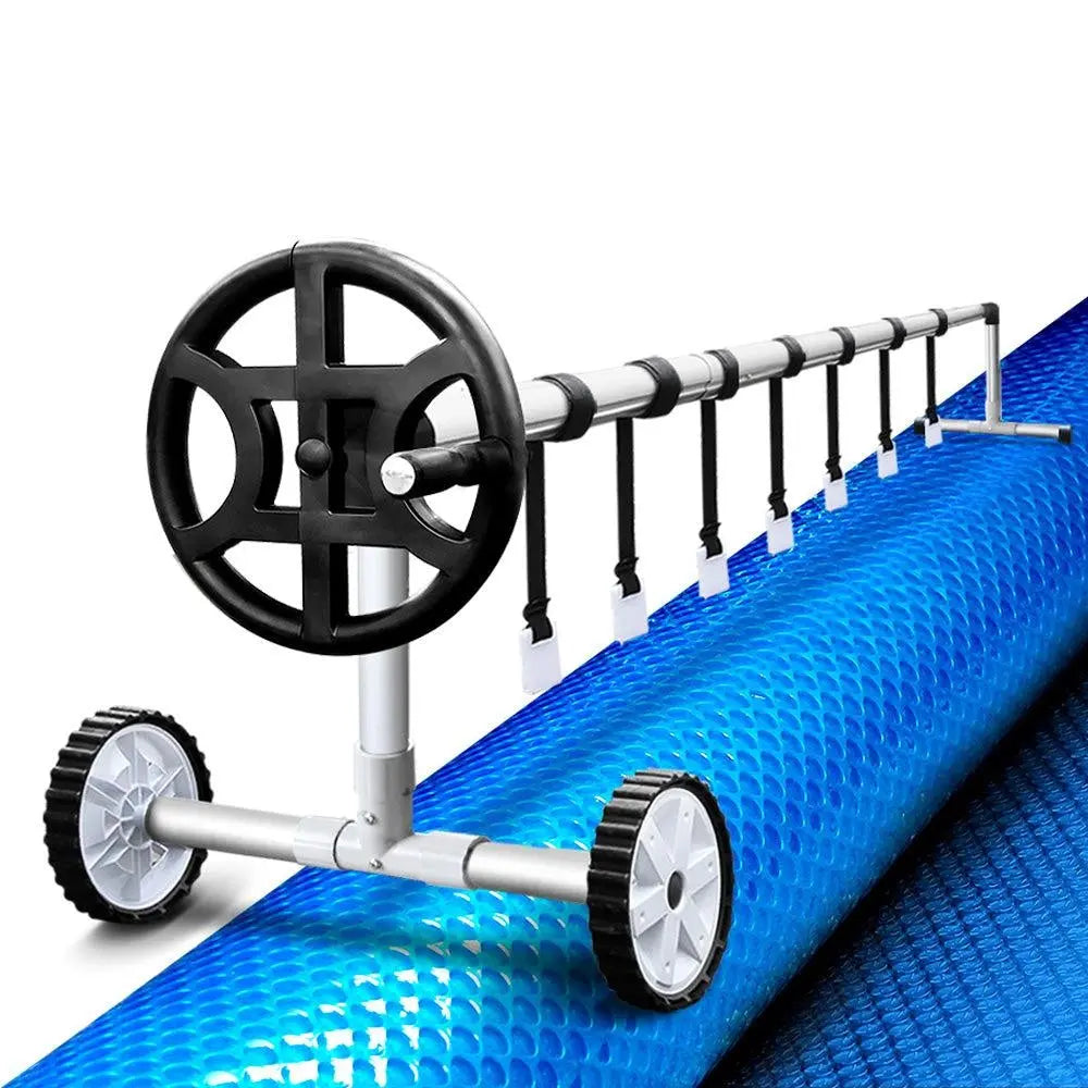 Aquabuddy Swimming Pool Cover with Roller Wheel Solar Blanket Adjustable 10 X 4m Deals499
