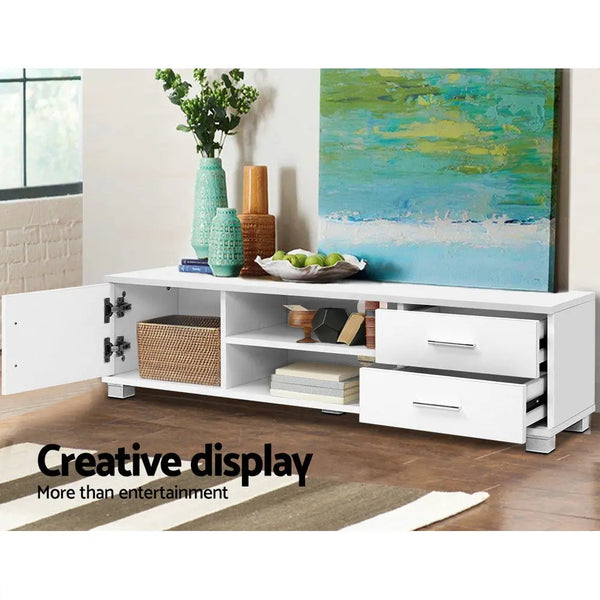 Artiss 120cm TV Stand Entertainment Unit Storage Cabinet Drawers Shelf White Deals499