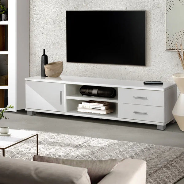 Artiss 120cm TV Stand Entertainment Unit Storage Cabinet Drawers Shelf White Deals499