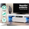 Artiss 130cm RGB LED TV Stand Cabinet Entertainment Unit Gloss Furniture Drawer Tempered Glass Shelf White Deals499