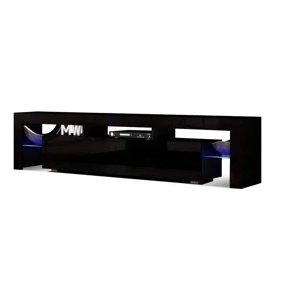 Artiss 189cm RGB LED TV Stand Cabinet Entertainment Unit Gloss Furniture Drawers Tempered Glass Shelf Black Deals499