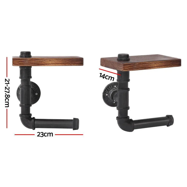 Artiss 1X Wall Shelves Paper Holder Industrial Pipe Shelf DIY Vintage Brackets Deals499