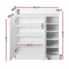 Artiss 2 Doors Shoe Cabinet Storage Cupboard - White Deals499