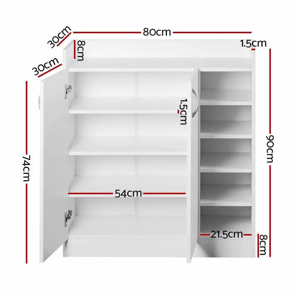 Artiss 2 Doors Shoe Cabinet Storage Cupboard - White Deals499