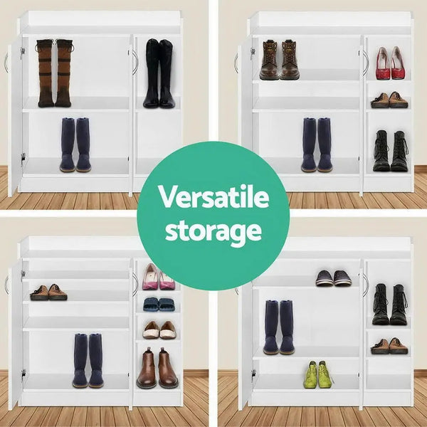 Artiss 2 Doors Shoe Cabinet Storage Cupboard - White Deals499