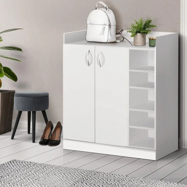 Artiss 2 Doors Shoe Cabinet Storage Cupboard - White Deals499