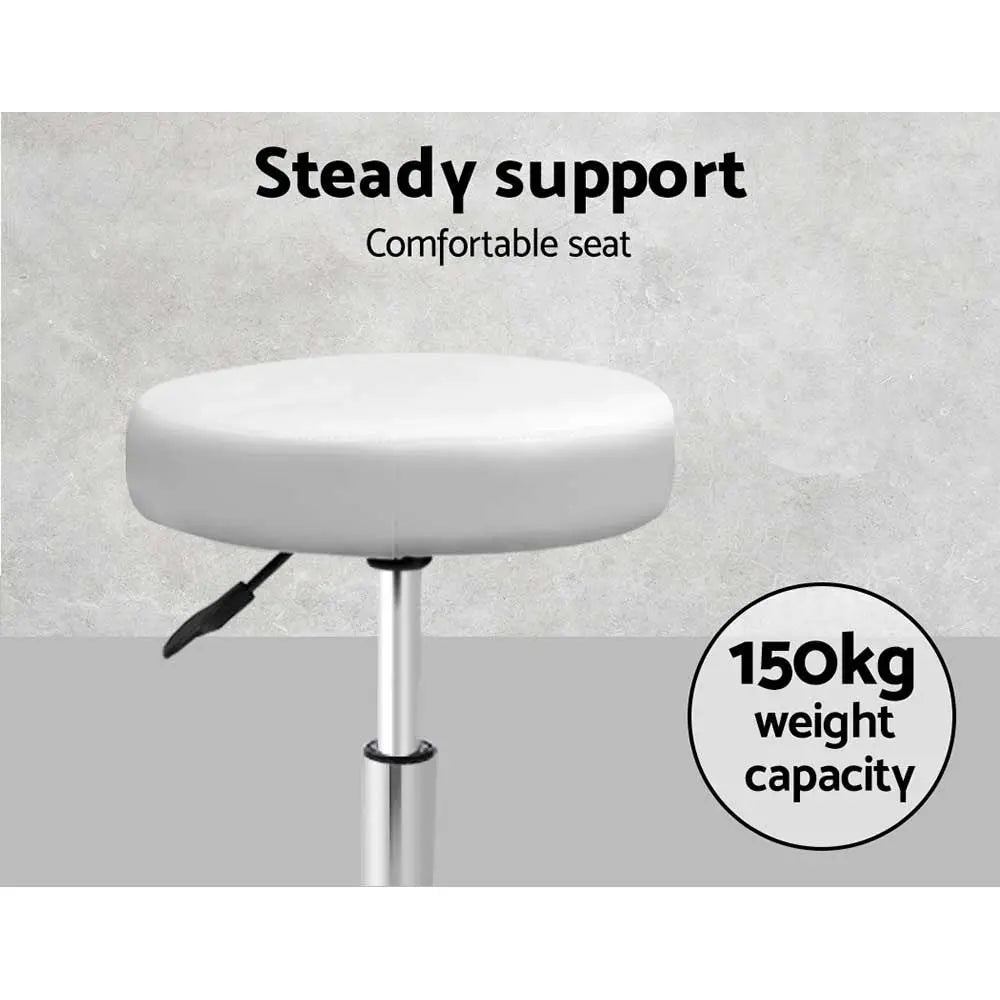 Artiss 2x Salon Stool Round Swivel Chair White from Deals499 at Deals499