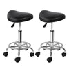 Artiss 2x Salon Stool Saddle Swivel Chair Black from Deals499 at Deals499