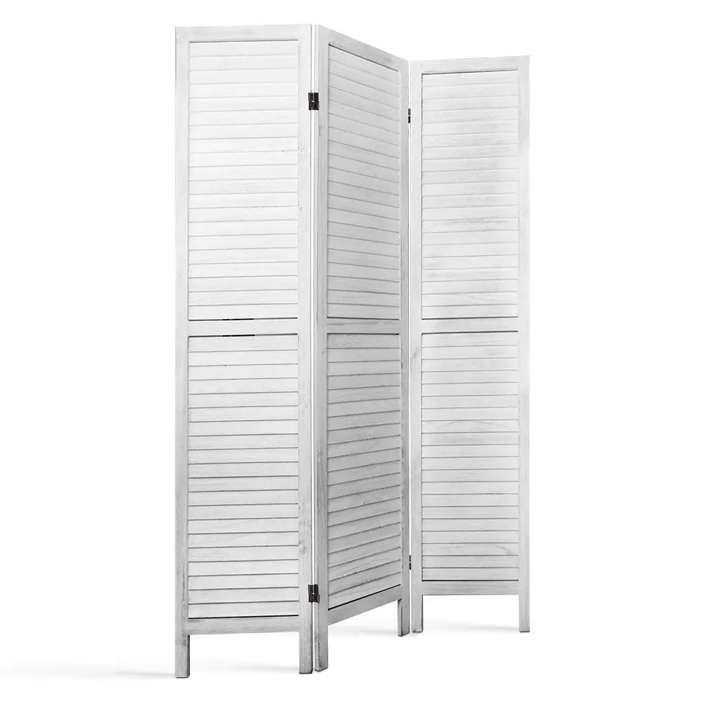 Artiss 3 Panel Room Divider Screen Privacy Wood Dividers Timber Stand White Deals499