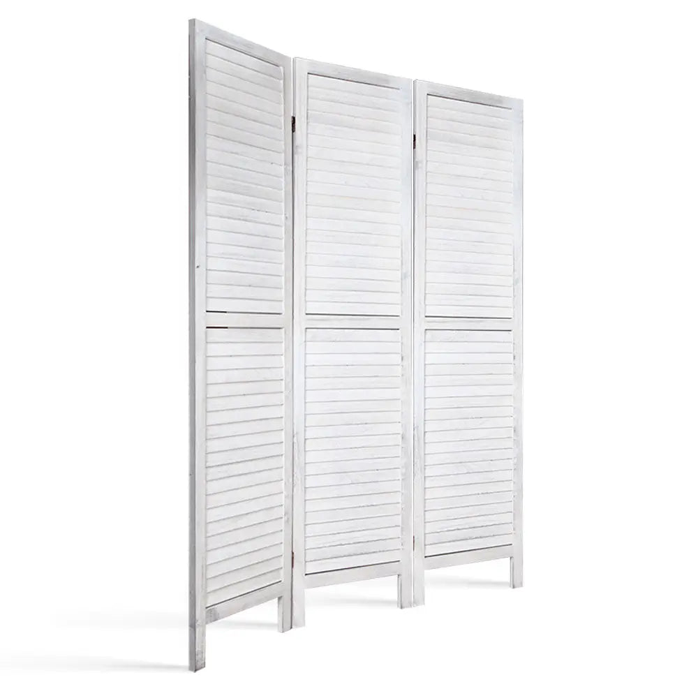 Artiss 3 Panel Room Divider Screen Privacy Wood Dividers Timber Stand White Deals499