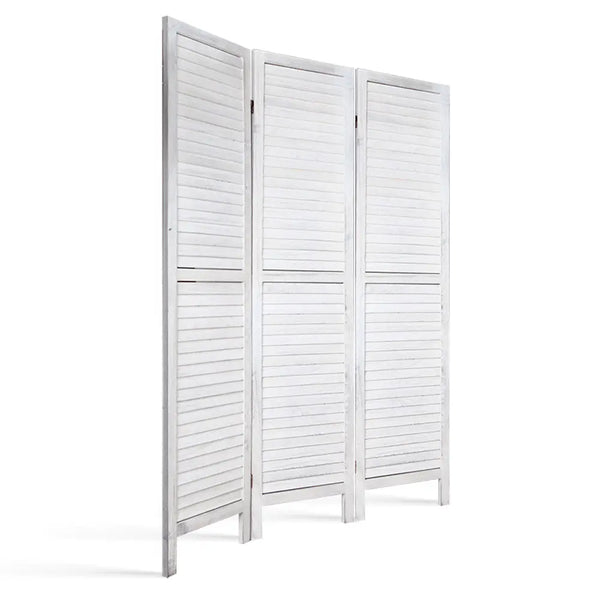Artiss 3 Panel Room Divider Screen Privacy Wood Dividers Timber Stand White Deals499